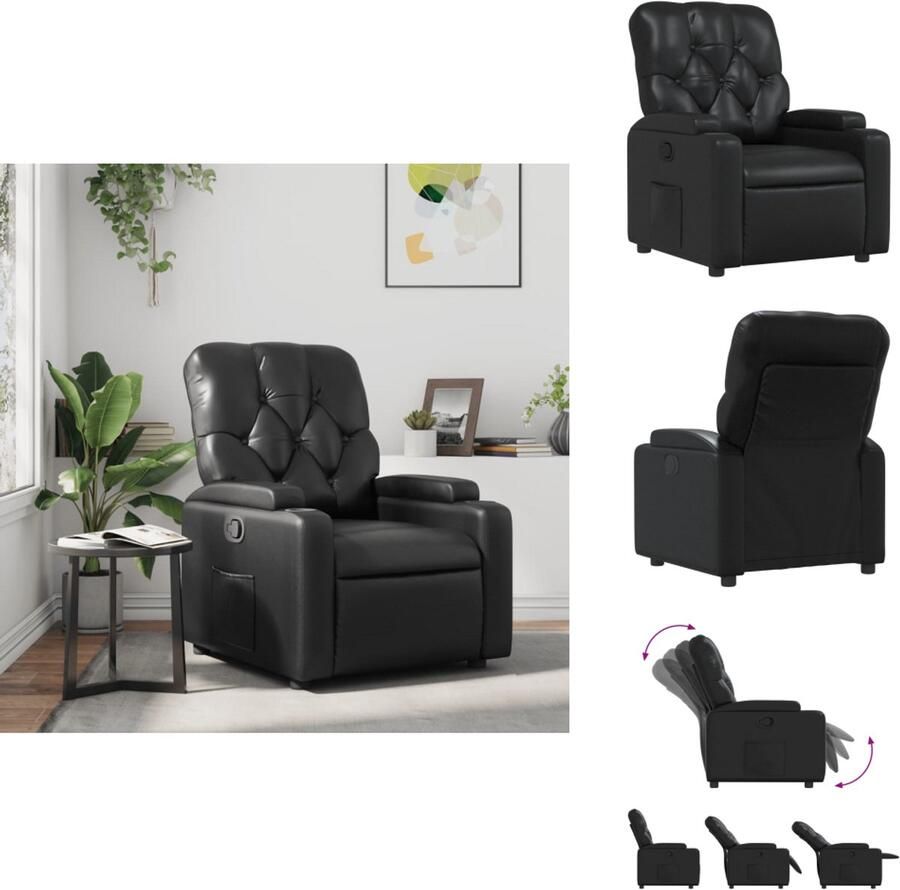 VidaXL Fauteuil Fauteuils Relaxfauteuil Leunstoel Fauteuil verstelbaar kunstleer zwart