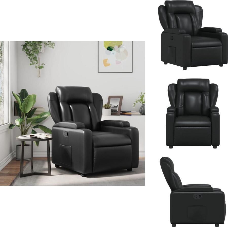 VidaXL Fauteuil Fauteuils Relaxfauteuil Leunstoel Fauteuil verstelbaar kunstleer zwart