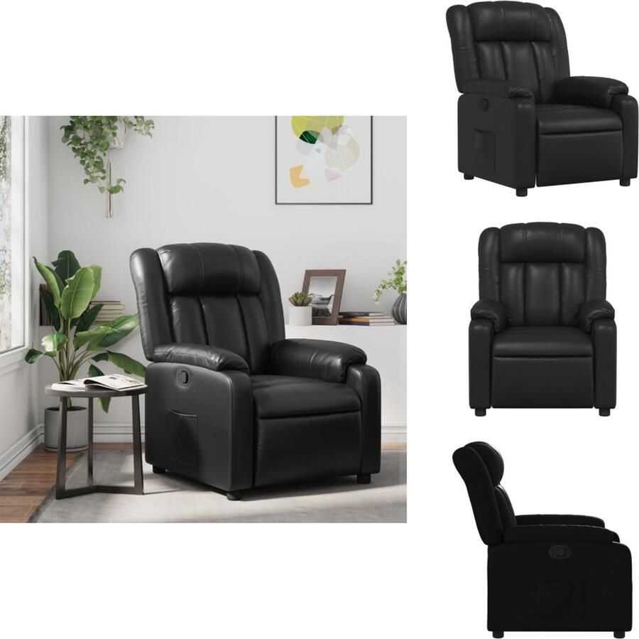 VidaXL Fauteuil Fauteuils Relaxfauteuil Leunstoel Fauteuil verstelbaar kunstleer zwart