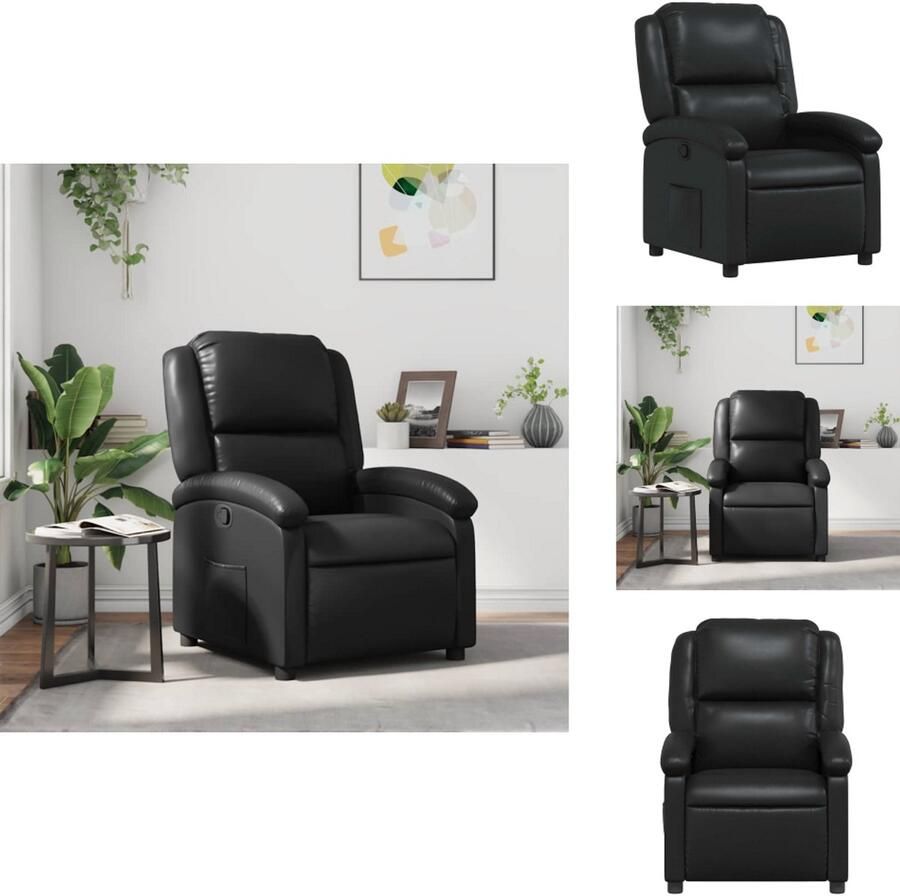 VidaXL Fauteuil Fauteuils Relaxfauteuil Leunstoel Fauteuil verstelbaar kunstleer zwart