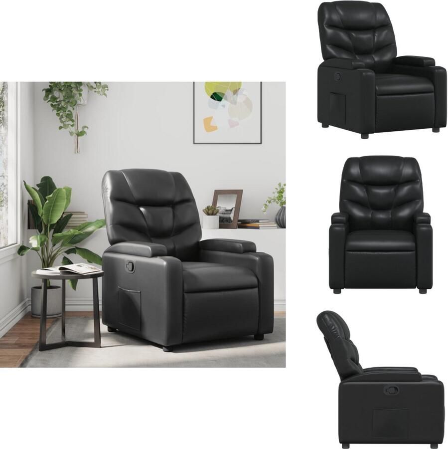 VidaXL Fauteuil Fauteuils Relaxfauteuil Leunstoel Fauteuil verstelbaar kunstleer zwart