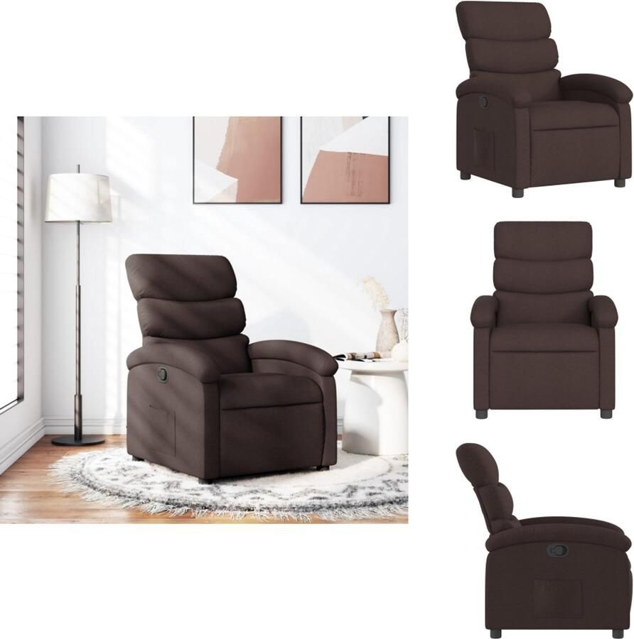 VidaXL Fauteuil Fauteuils Relaxfauteuil Leunstoel Fauteuil verstelbaar stof donkerbruin