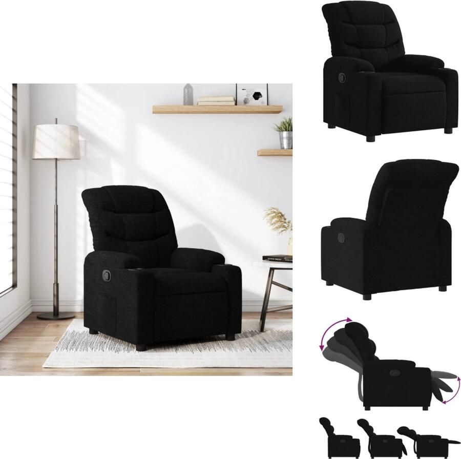 VidaXL Fauteuil Fauteuils Relaxfauteuil Leunstoel Fauteuil verstelbaar stof zwart