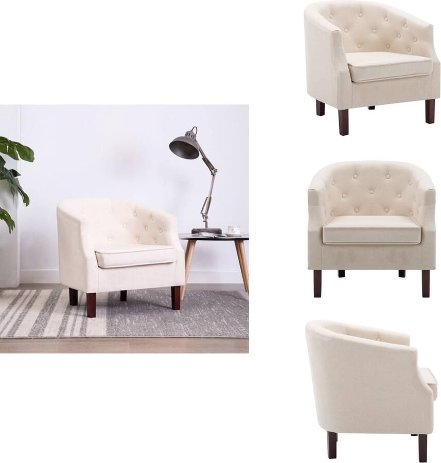 VidaXL Fauteuil Fauteuils Relaxfauteuil Relaxfauteuils Fauteuil stof beige
