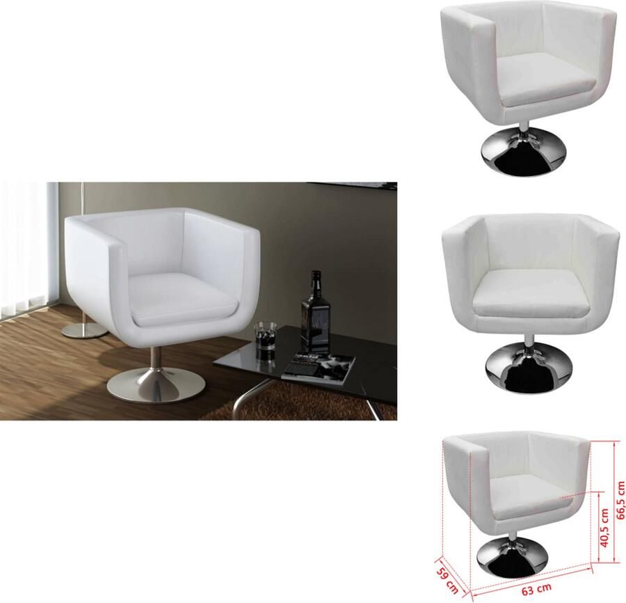 VidaXL Fauteuil Fauteuils Stoel Stoelen Barkruk kunstleer wit