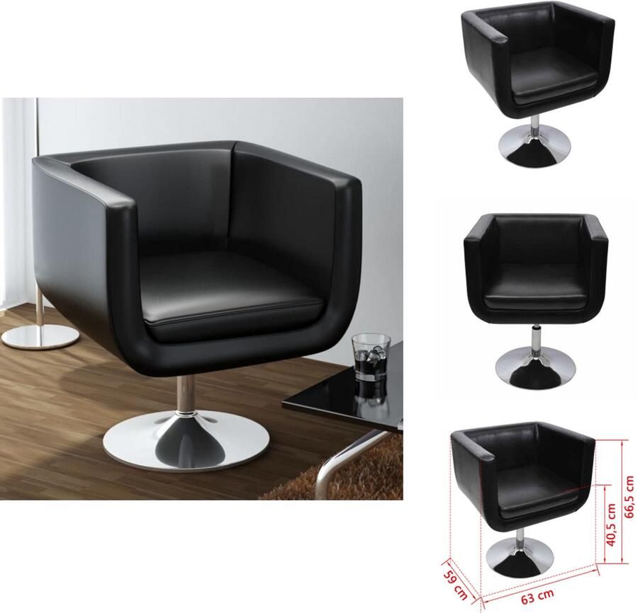 VidaXL Fauteuil Fauteuils Stoel Stoelen Barstoel kunstleer zwart