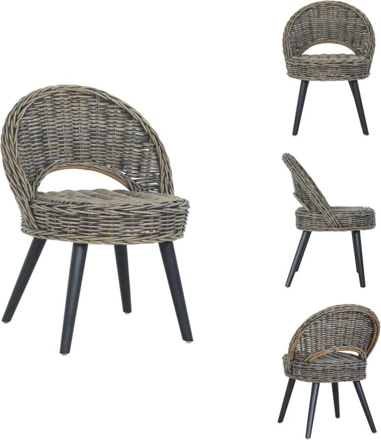 VidaXL Fauteuil Fauteuils Stoel Stoelen Fauteuil kubu rattan zwart