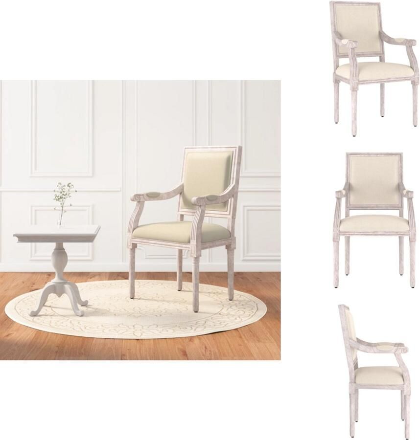 VidaXL Fauteuil Fauteuils Stoel Zitstoel Fauteuil 54x59x99 cm linnen