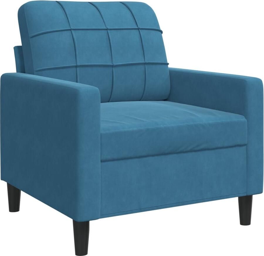 VidaXL Fauteuil Fluweel Blauw 60 cm Luxe Design Fauteuil Lounge Stoel Fluweelstoel Blauwe Fauteuil Moderne Fauteuil