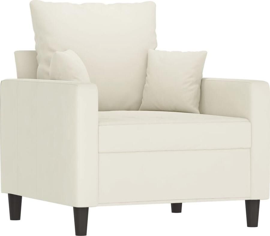 VidaXL Fauteuil Fauteuils Relaxfauteuil Leunstoel Fauteuil 60 cm stof crèmekleurig - Foto 2