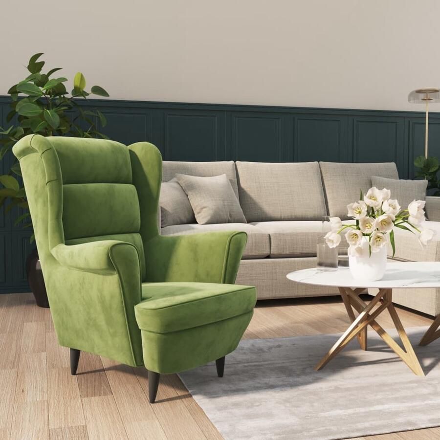 VidaXL Fauteuil Fluweel Lichtgroen 74x84x100 cm Fluweel Stoel Fauteuil Groen Lounge Stoel Fauteuils Online Kopen Velvet Bankje Moderne Fauteuil Gezellige Fauteuil Luxe Fauteuil Ergonomische Stoel Eetkamerstoelen - Foto 2