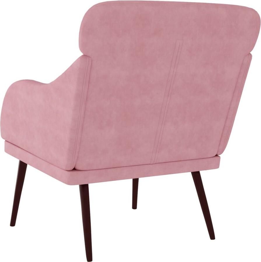 VidaXL Fauteuil Fluweel Roze 63x76x80 cm Fauteuil Fauteuils Armstoel Ligstoel - Foto 3
