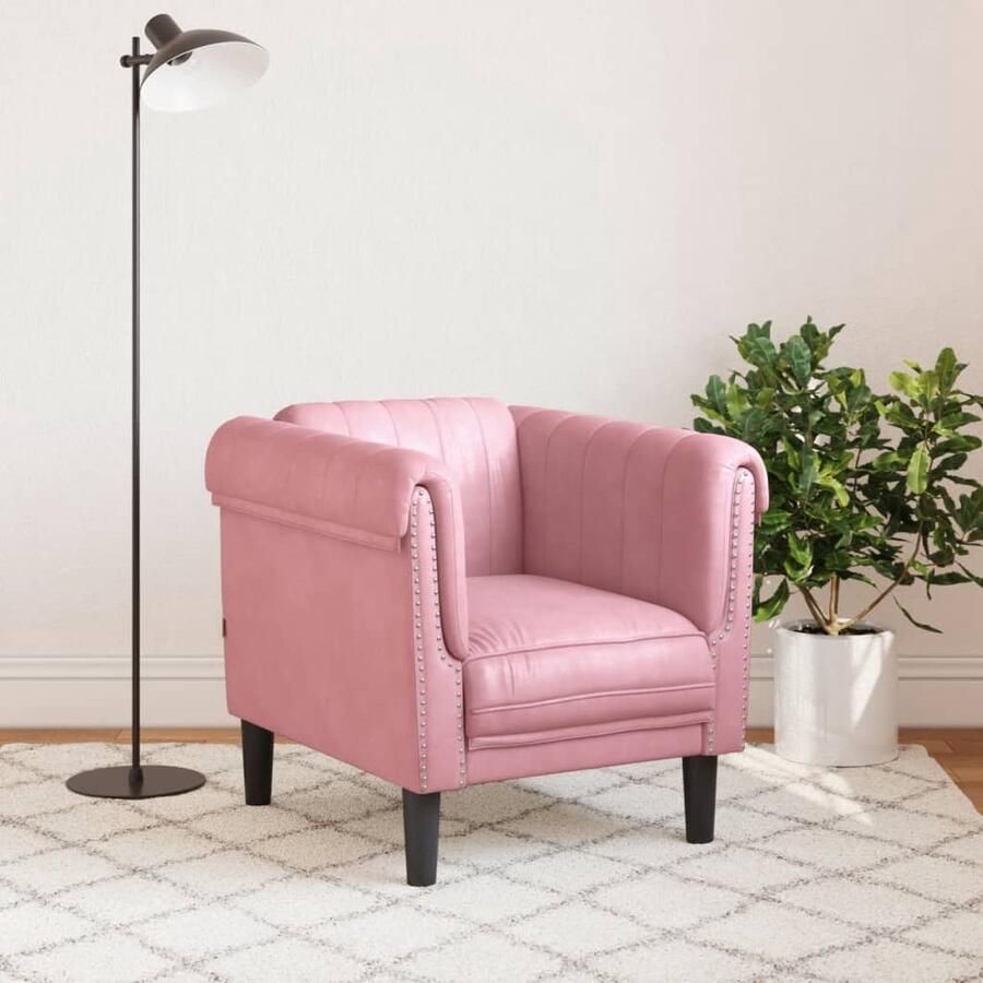 VidaXL Fauteuil fluweel roze
