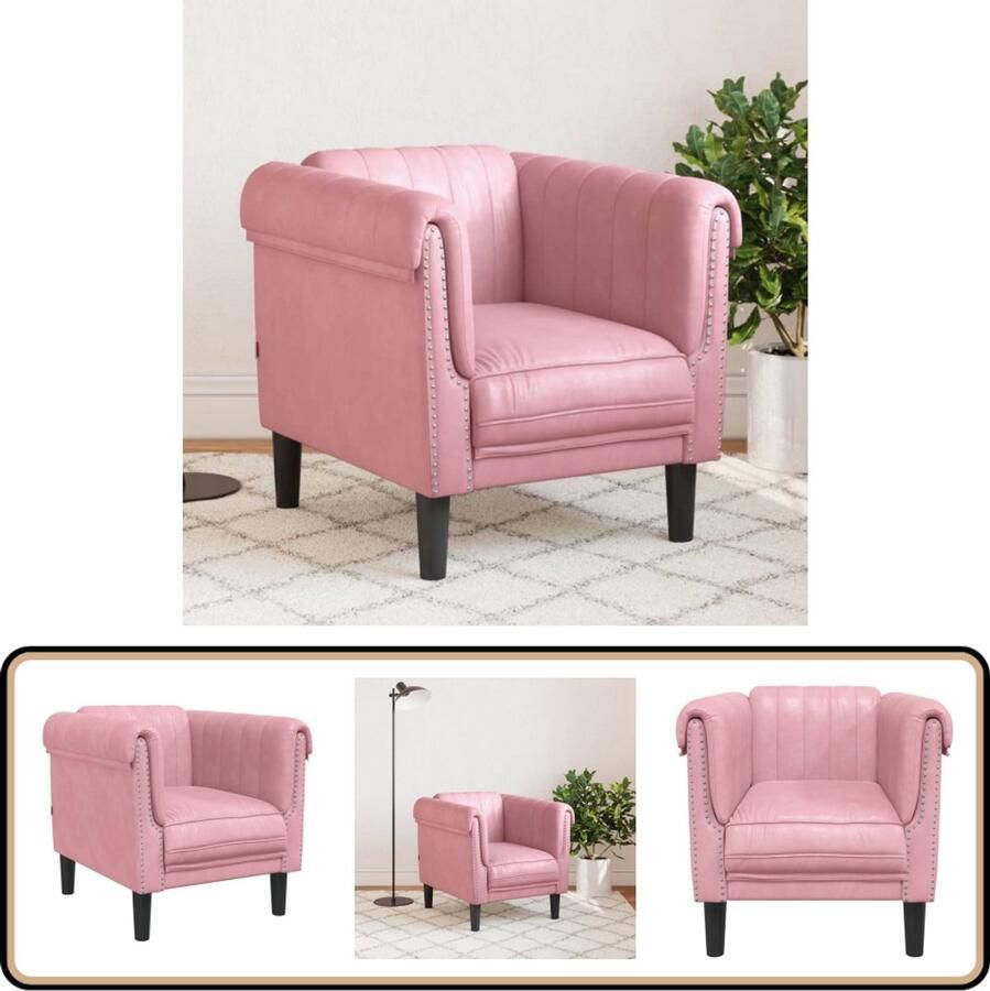 VidaXL Fauteuil Fluweel Roze Stijlvol en Comfortabel Fauteuil Fluweel Roze Lounge Relaxstoel