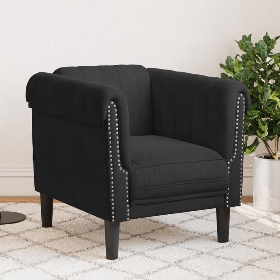 VidaXL Fauteuil fluweel zwart