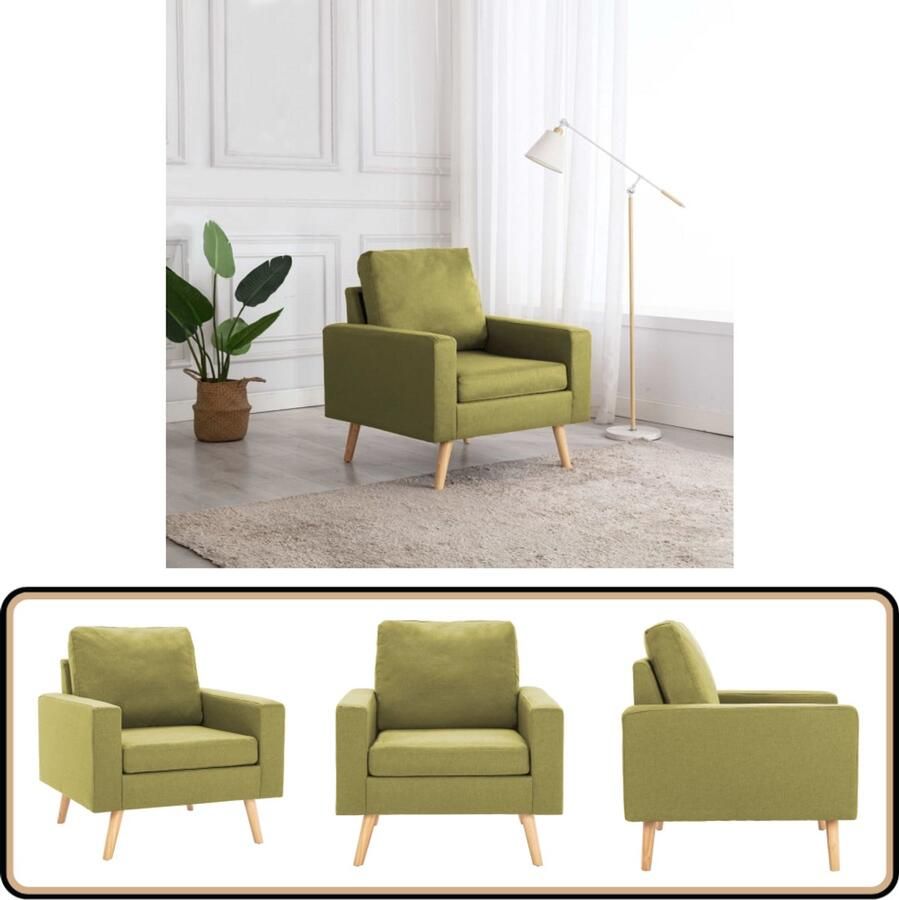 VidaXL Fauteuil Groen Comfortabel & Stijlvol Comfortabele Fauteuil Groen Design Fauteuil Lounge Fauteuil Fauteuils Online Kopen Stoffen Fauteuil
