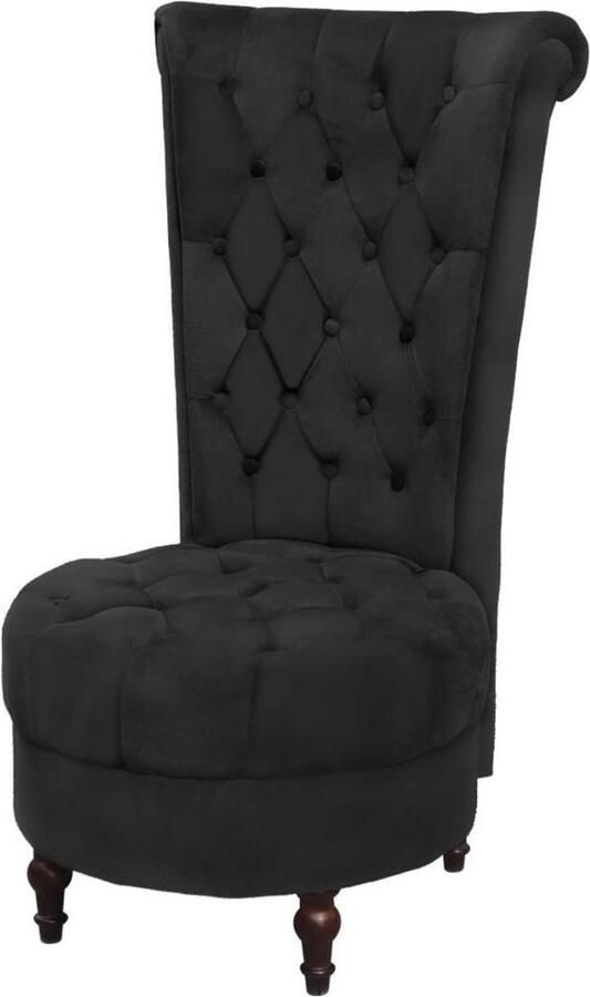 VidaXL Fauteuil hoge rugleuning stof zwart