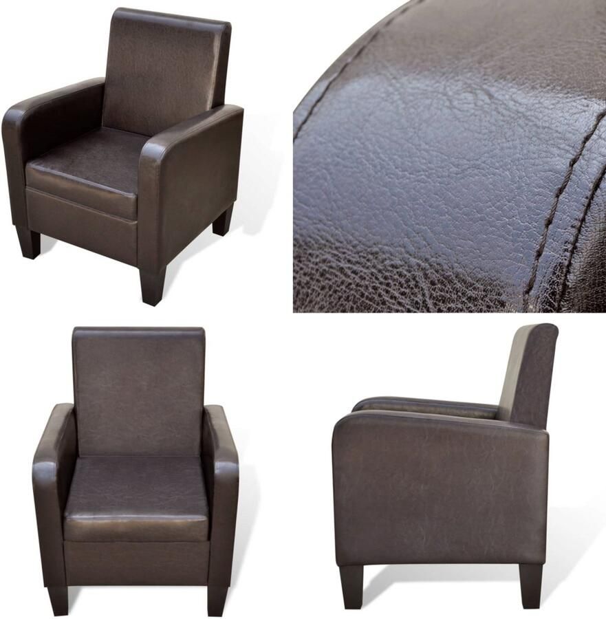 VidaXL Fauteuil kunstleer bruin Fauteuils Stoel Stoelen