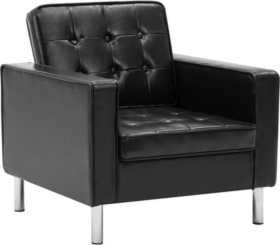 VidaXL Fauteuil kunstleer zwart Armstoel Armstoelen Stoel Stoelen
