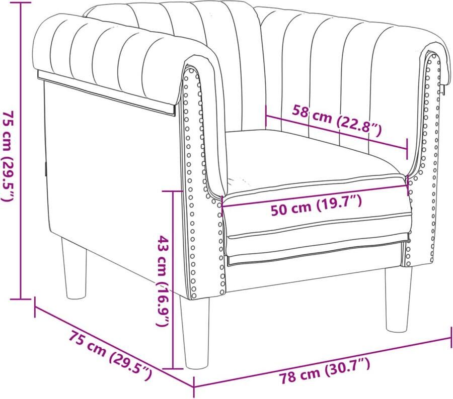 VidaXL Fauteuil kunstsuède bruin - Foto 5