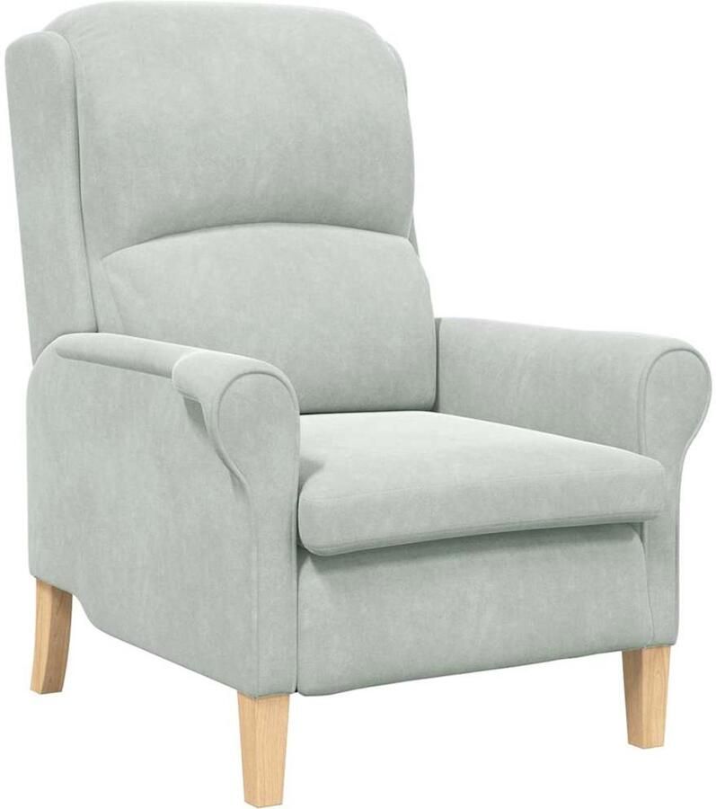 VidaXL Fauteuil Lichtgrijs 76 x 94 x 102 cm Fluweel