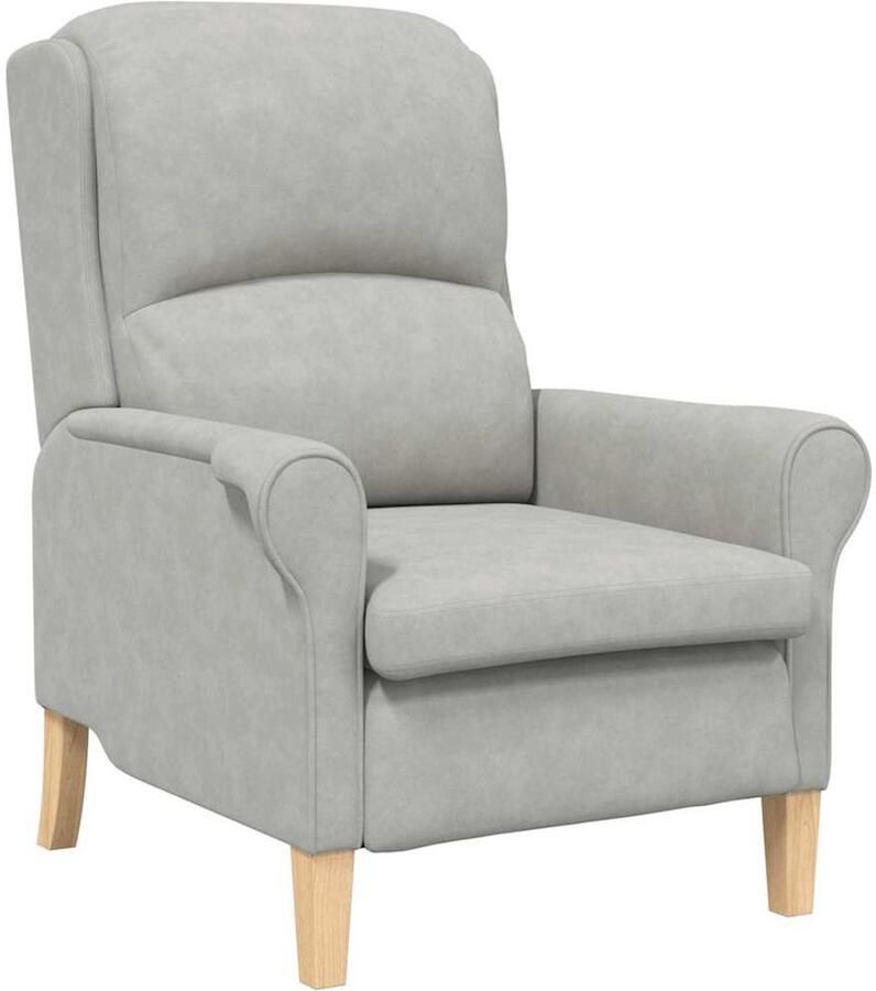 VidaXL Fauteuil Lichtgrijs 76 x 94 x 102 cm Microvezel