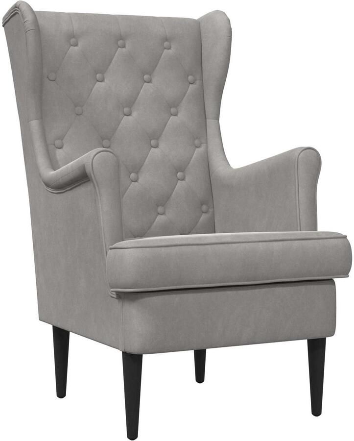 VidaXL Fauteuil Lichtgrijs 76 x 94 x 102 cm Fluweel - Foto 2