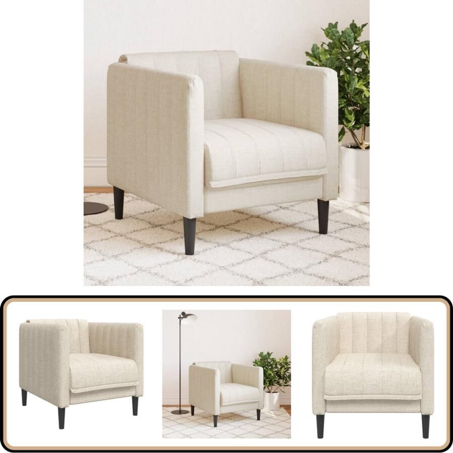 VidaXL Fauteuil Linnen Comfort & Stijl Fauteuil Fauteuils Stoel Zitstoel
