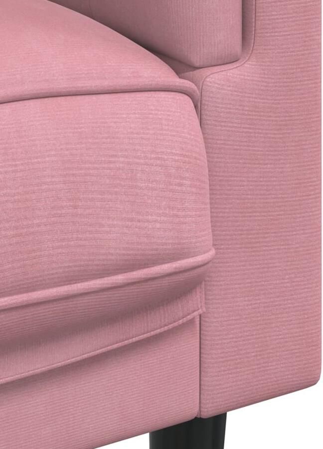 VidaXL Fluweel Fauteuil met kussen fluweel roze Lounge Stoel Designstoel - Foto 2