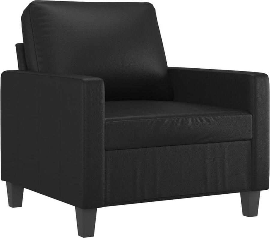 Vida XL vidaXL Fauteuil met voetenbank 60 cm kunstleer zwart-VXL-3201009 - Foto 2