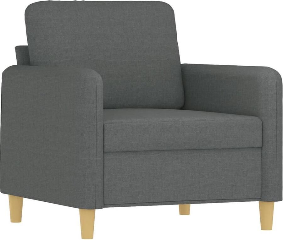 VidaXL -Fauteuil-met-voetenbank-60-cm-stof-donkergrijs