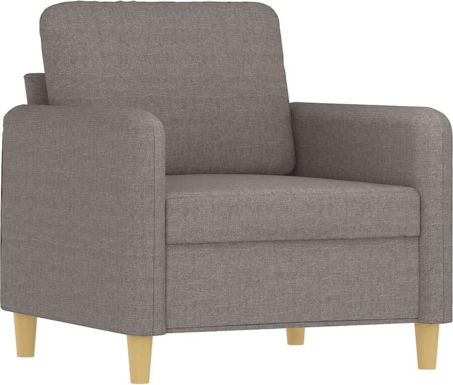 VidaXL Fauteuil met voetenbank 60 cm stof taupe