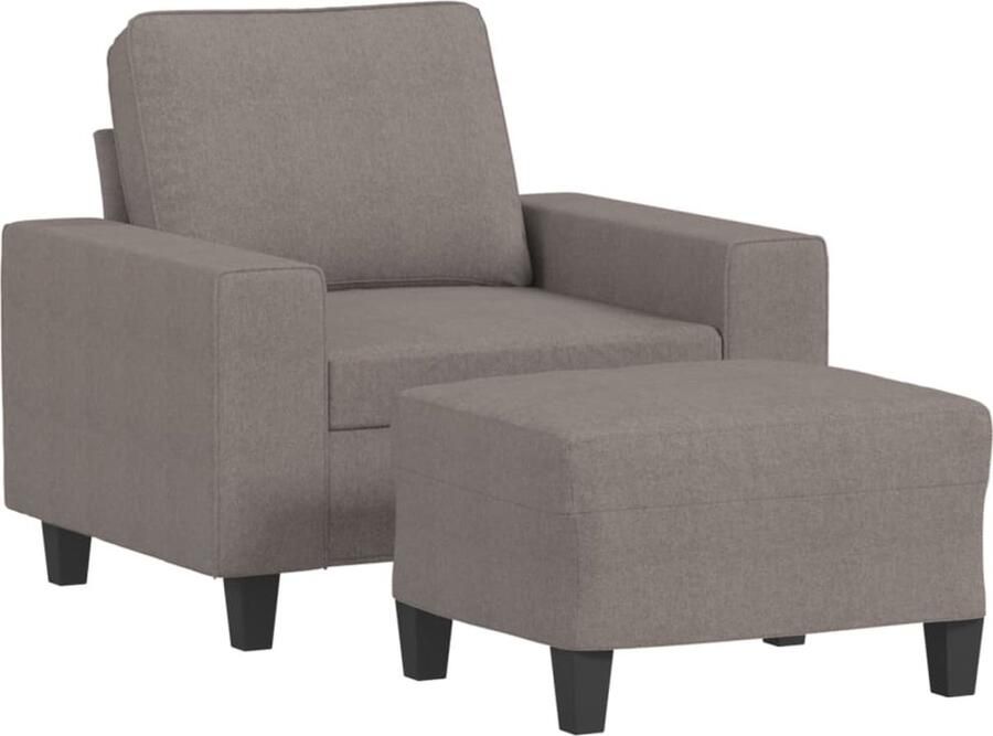 VidaXL Fauteuil met voetenbank 60 cm stof taupe
