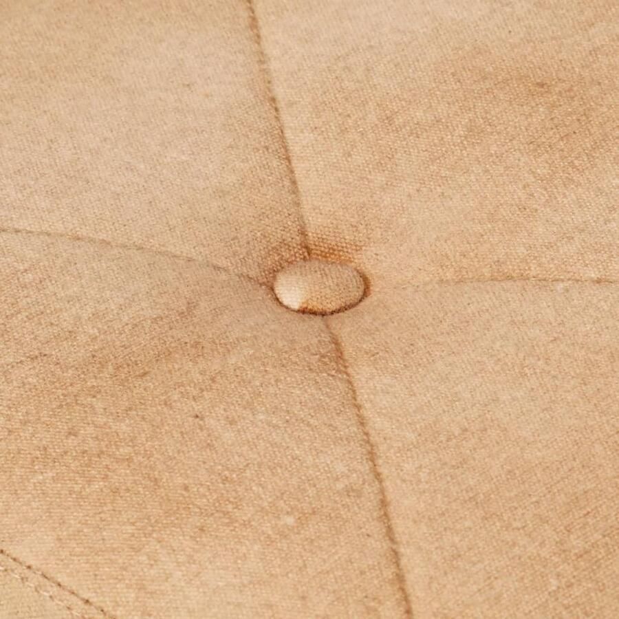 VidaXL Fauteuil met voetensteun Canvas Crèmekleurig Fauteuil Canvas Stoel Design Fauteuil Lounge Stoel Relaxfauteuil Crema Kleur Kruipstoel - Foto 2