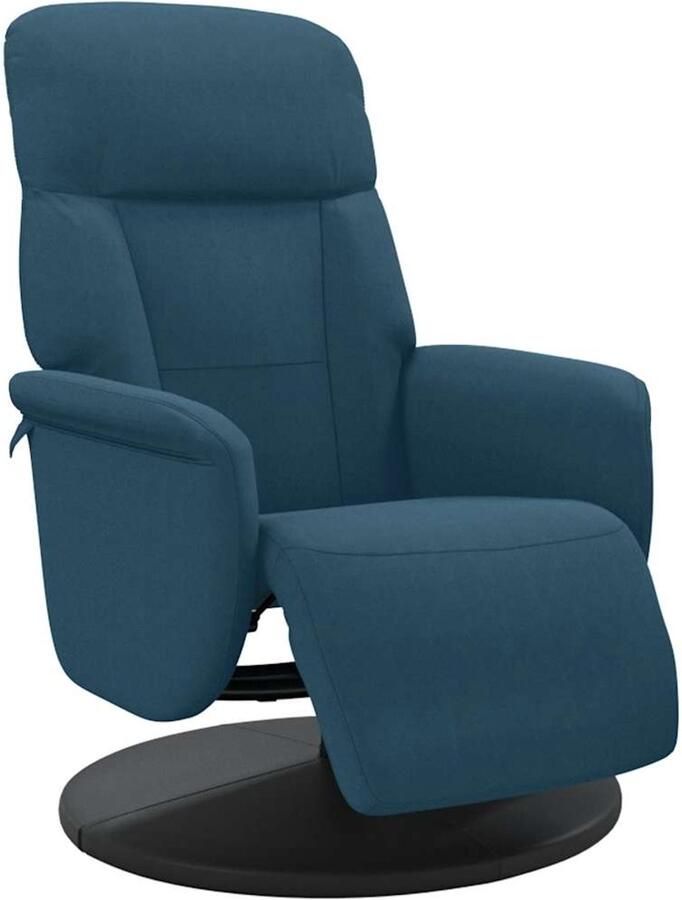VidaXL Fauteuil met voetensteun verstelbaar fluweel blauw - Foto 2