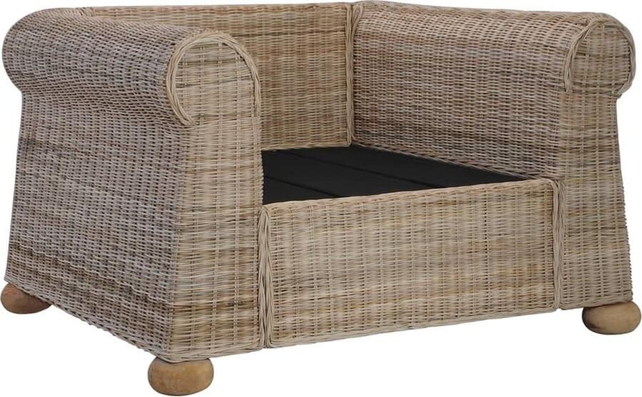 VidaXL Fauteuil Natuurlijk Rattan Inclusief Kussens Rattan Fauteuil Binnen Design Fauteuil Lounge Stoel Comfortstoel Relaxfauteuil - Foto 2