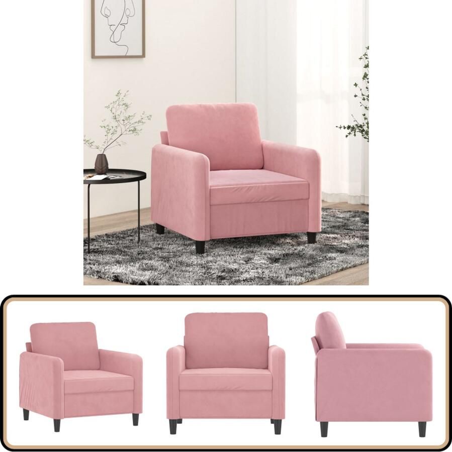 VidaXL Fauteuil Roze Fluweel Comfort & Stijl Fauteuil Fluweelstoel Roze Fauteuil Lounge Stoel Relaxfauteuil
