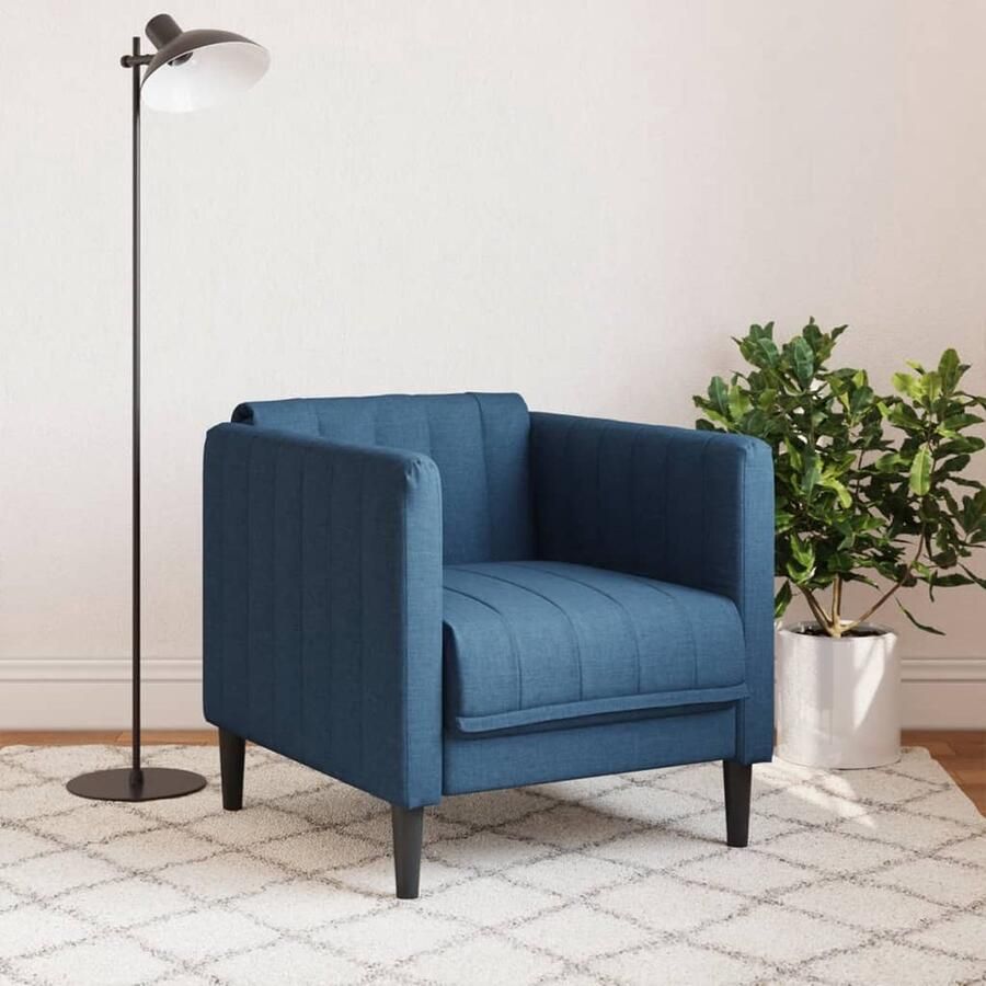 VidaXL Fauteuil stof blauw