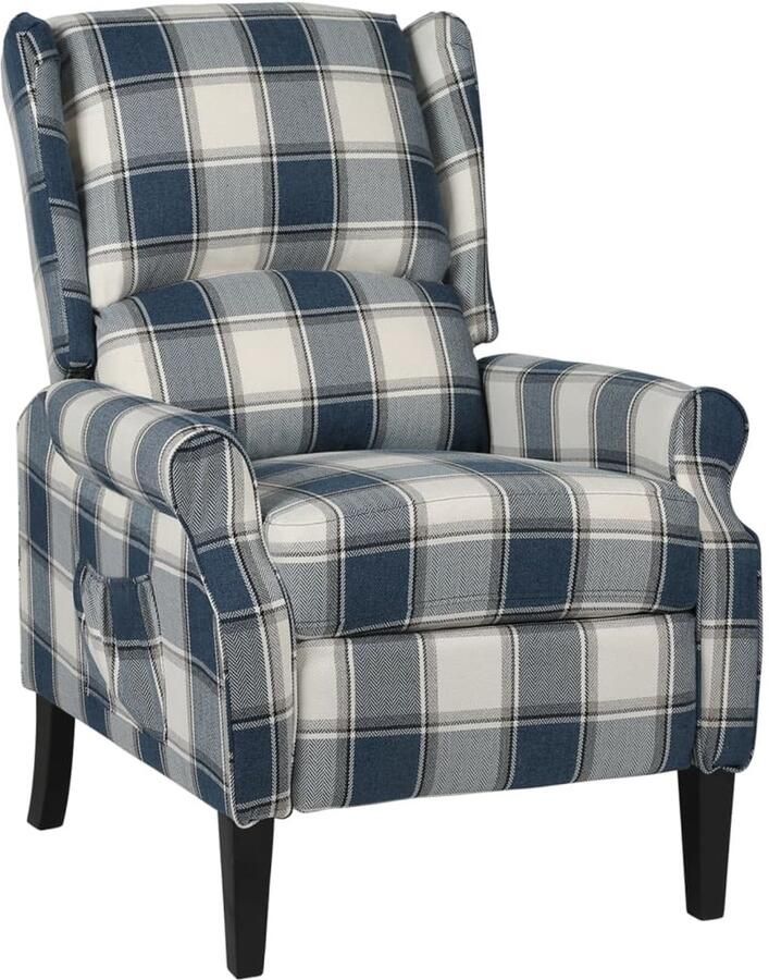 VidaXL Fauteuil stof blauw Stoel Stoelen Leunstoel Armstoel