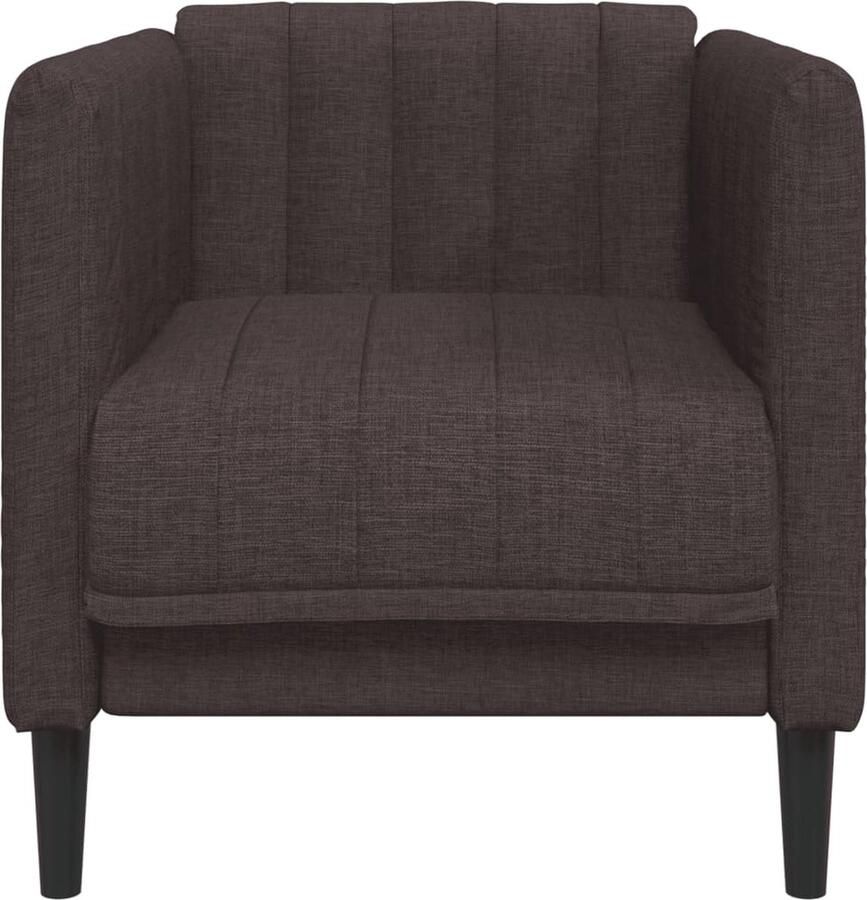 VidaXL Fauteuil stof donkerbruin - Foto 3