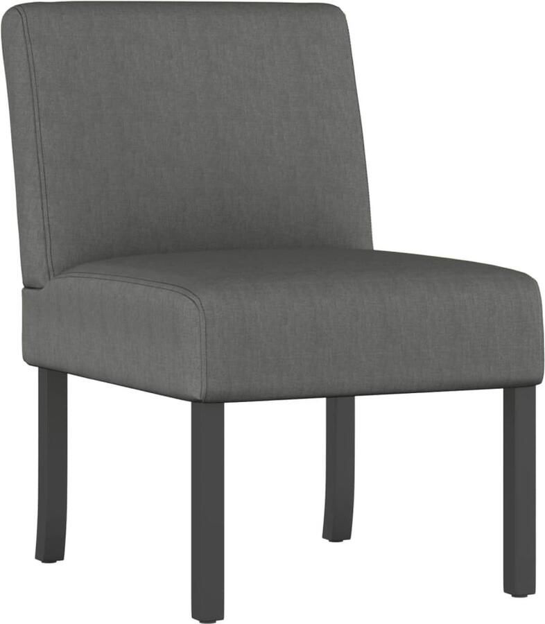 VidaXL Eetkamerstoel Eetkamerstoelen Eetstoel Stoel Fauteuil stof donkergrijs - Foto 2