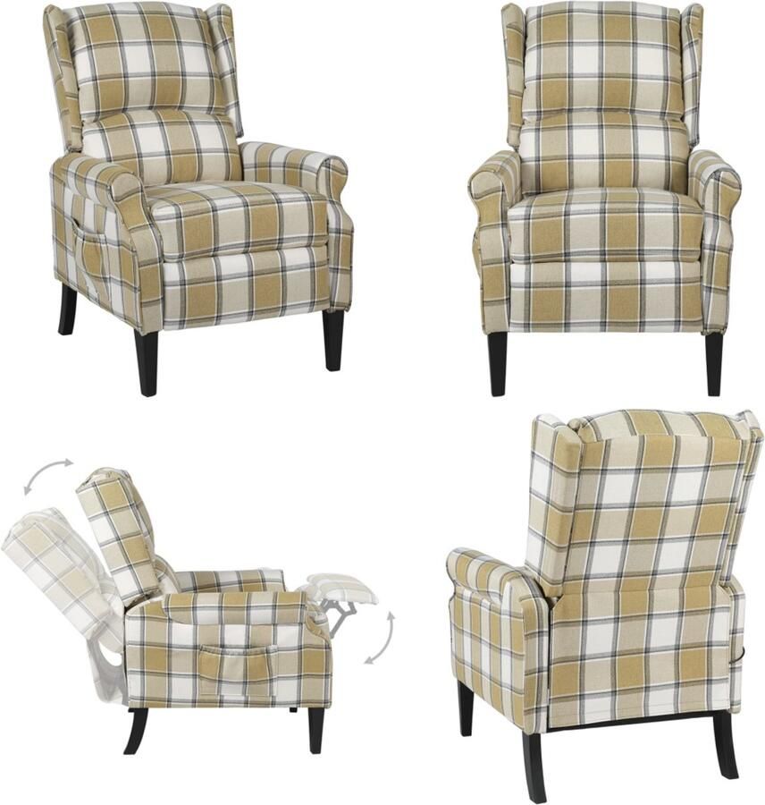 VidaXL Fauteuil stof groen Stoel Stoelen Leunstoel Armstoel