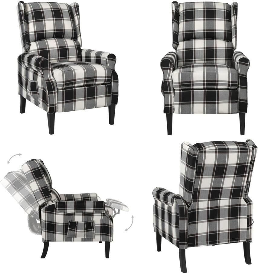 VidaXL Fauteuil stof meerkleurig Stoel Stoelen Leunstoel Leunstoelen