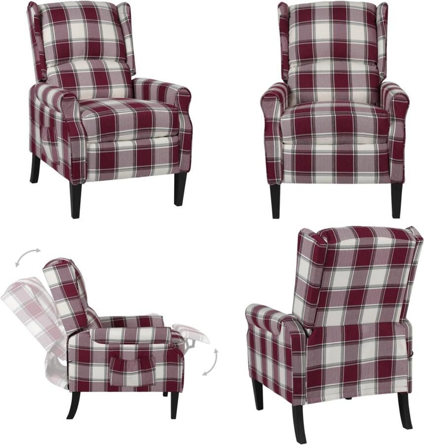 VidaXL fauteuil stof rood Stoel Stoelen Leunstoel Armstoel