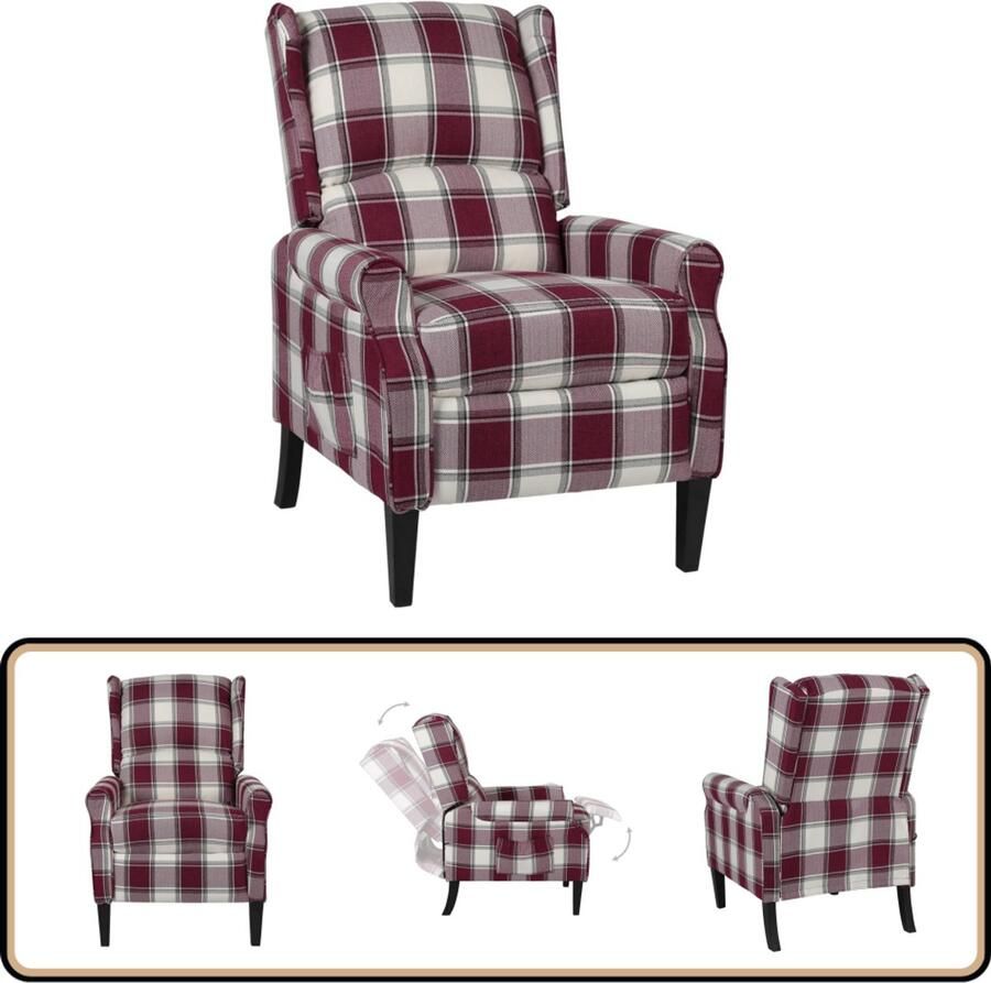 VidaXL Fauteuil Stof Rood Verstelbaar 71x91x102 cm Fauteuil Stoelen Lounge Stoel Relaxfauteuil Roode Fauteuil Verstelbare Stoel Ergonomische Stoel Woonkamer Meubels Online Winkelen Home Decor