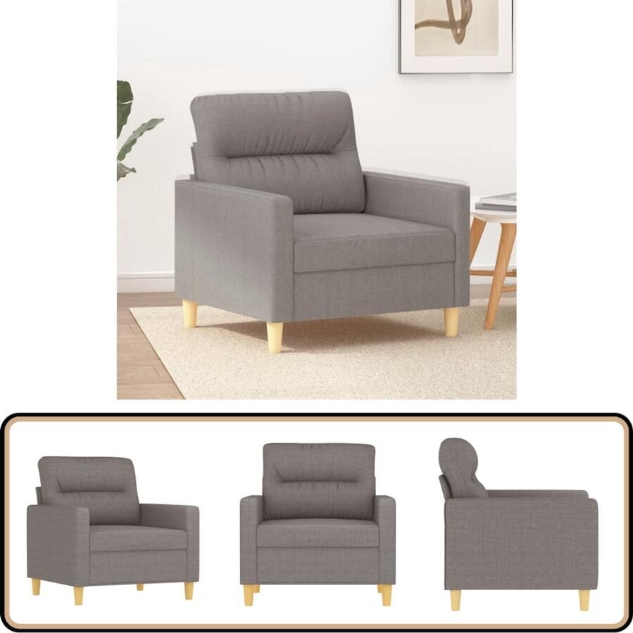 VidaXL Fauteuil Stof Taupe 60 cm Fauteuil Fauteuils Relaxfauteuil Leunstoel