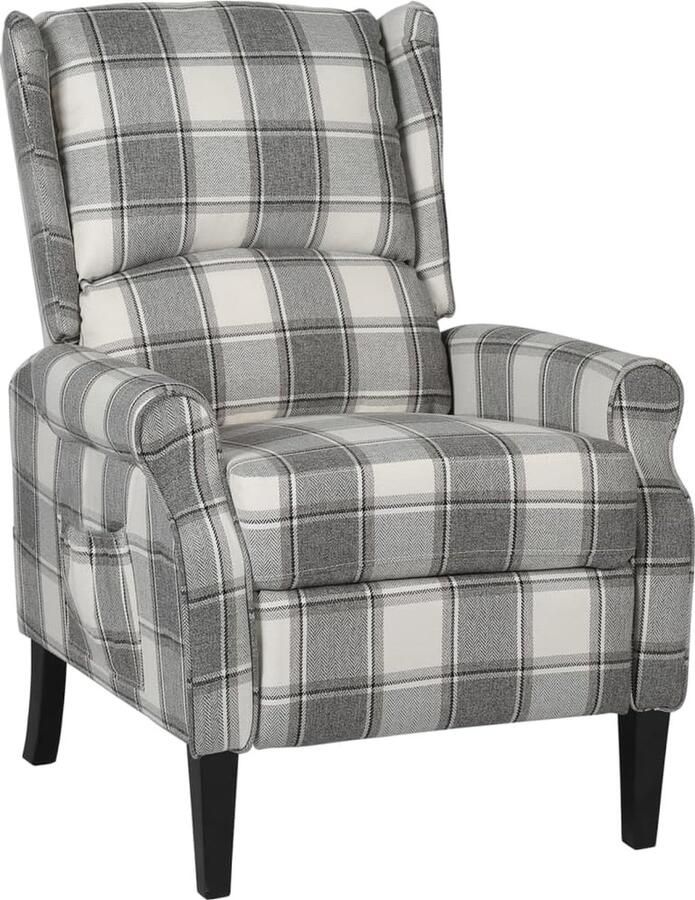 VidaXL Fauteuil Stof Witgrijs Comfort en Stijl Verstelbare Armstoel Lounge Stoel Relaxfauteuil Fauteuils Stoelen Woonaccessoires Grijs - Foto 2