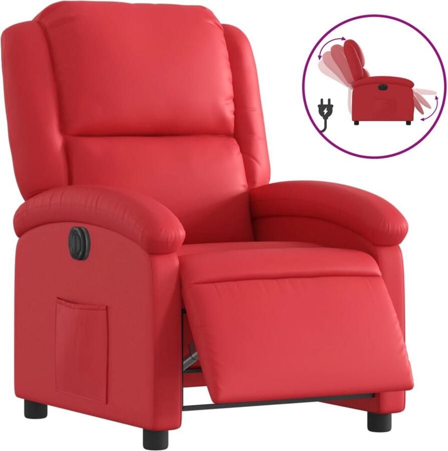 VidaXL Fauteuil verstelbaar elektrisch kunstleer rood