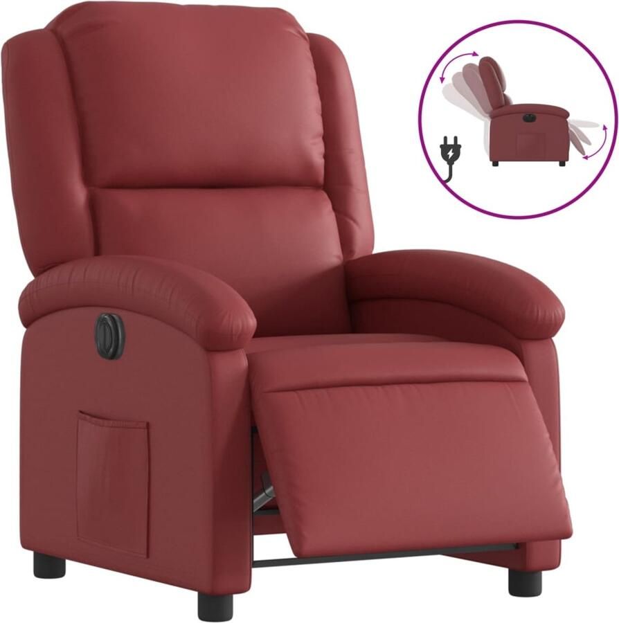 VidaXL Massagestoel Verstelbaar Kunstleer Wijnrood Masajestool Lounge Stoel Relaxstoel Massagefauteuil Elektrische Massage