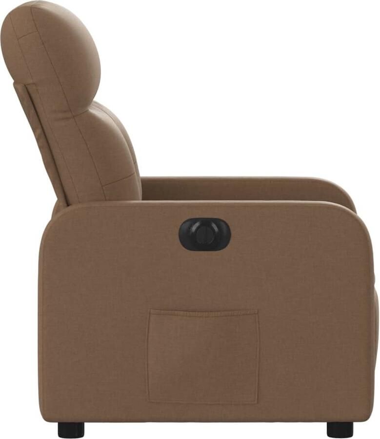 VidaXL Fauteuil verstelbaar elektrisch stof bruin - Foto 3